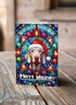 Weimaraner in a Santa Hat Christmas Card